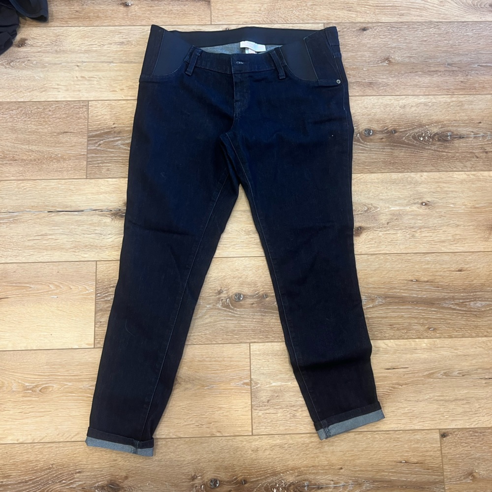 Isabel maternity side panel dark blue jeggings. Size 8R.
